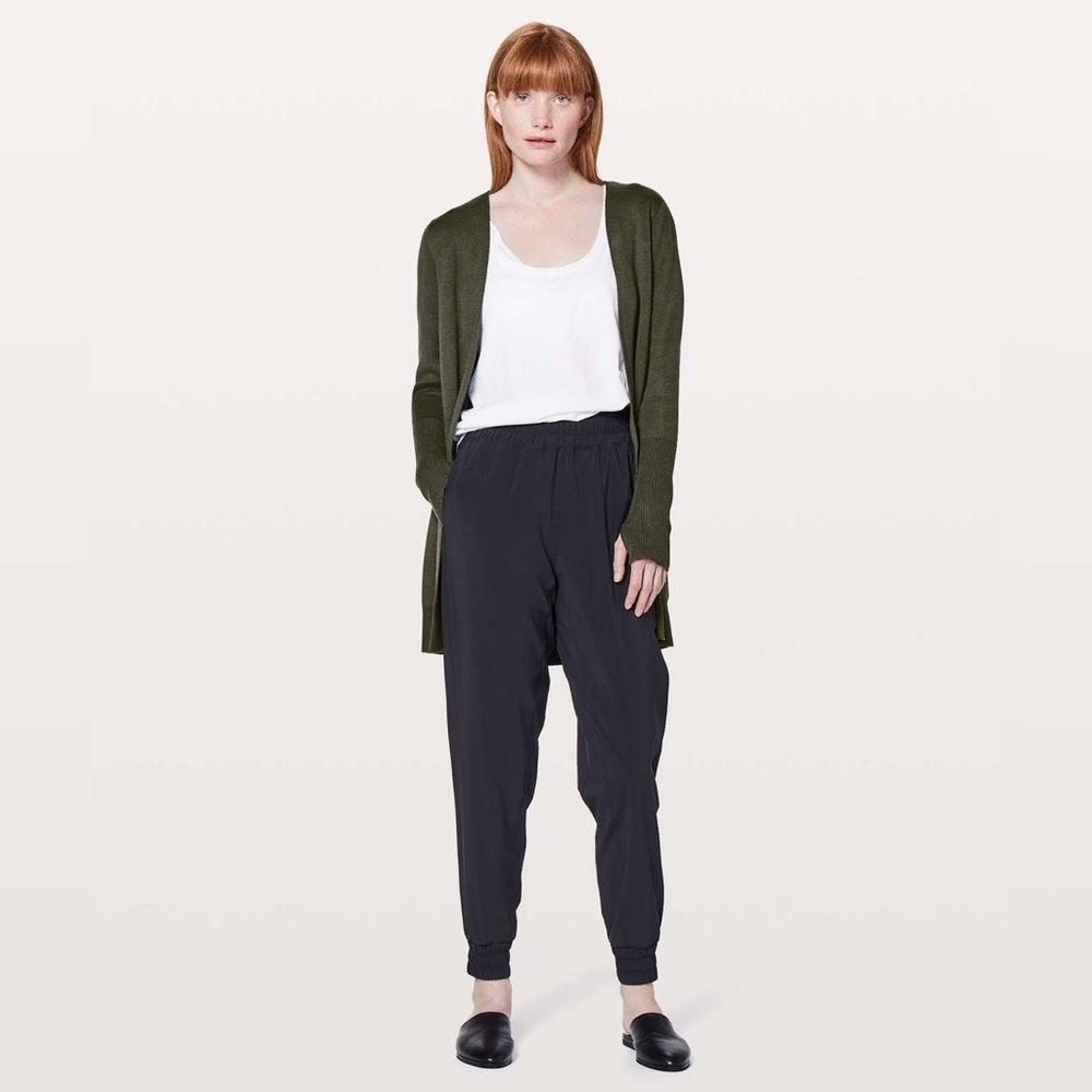 Lululemon City Street Cardigan Dark Green Cashmere blend Size 4